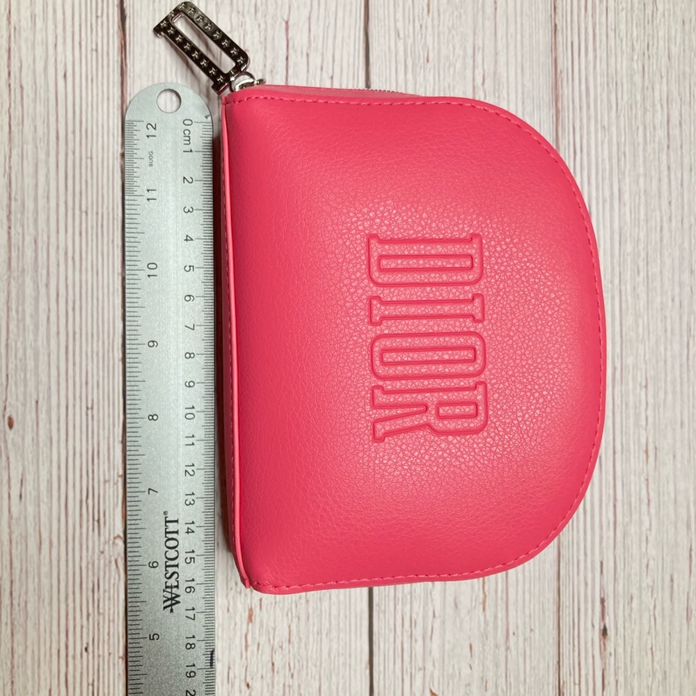 DIOR CD Logo hot pink Cosmetic Makeup Bag clutch - Picture 3 of 6